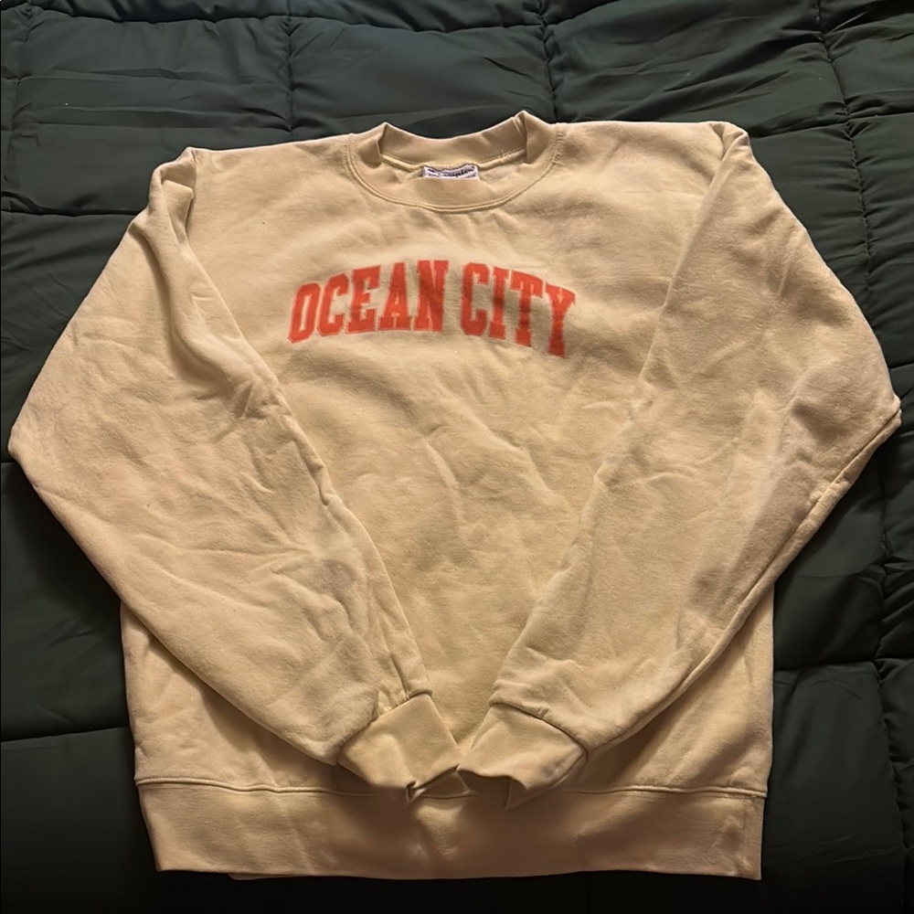 Champion Sweatshirt - Yellow w Orange Print